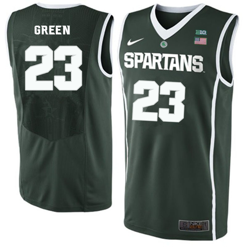 Men #23 Draymond Green Michigan State Spartans College Basketball Jerseys-Green